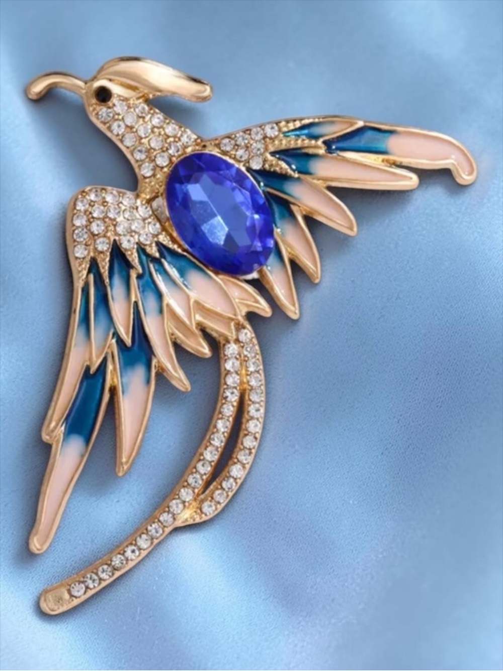 Blue Phoenix Brooch